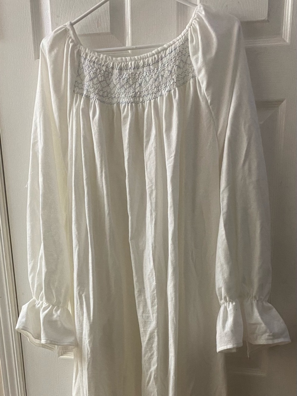 Smocked Flannel Nightgown- Tall